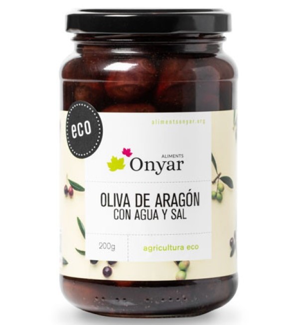 Oliva d'Aragó aigua i sal 200g, Onyar