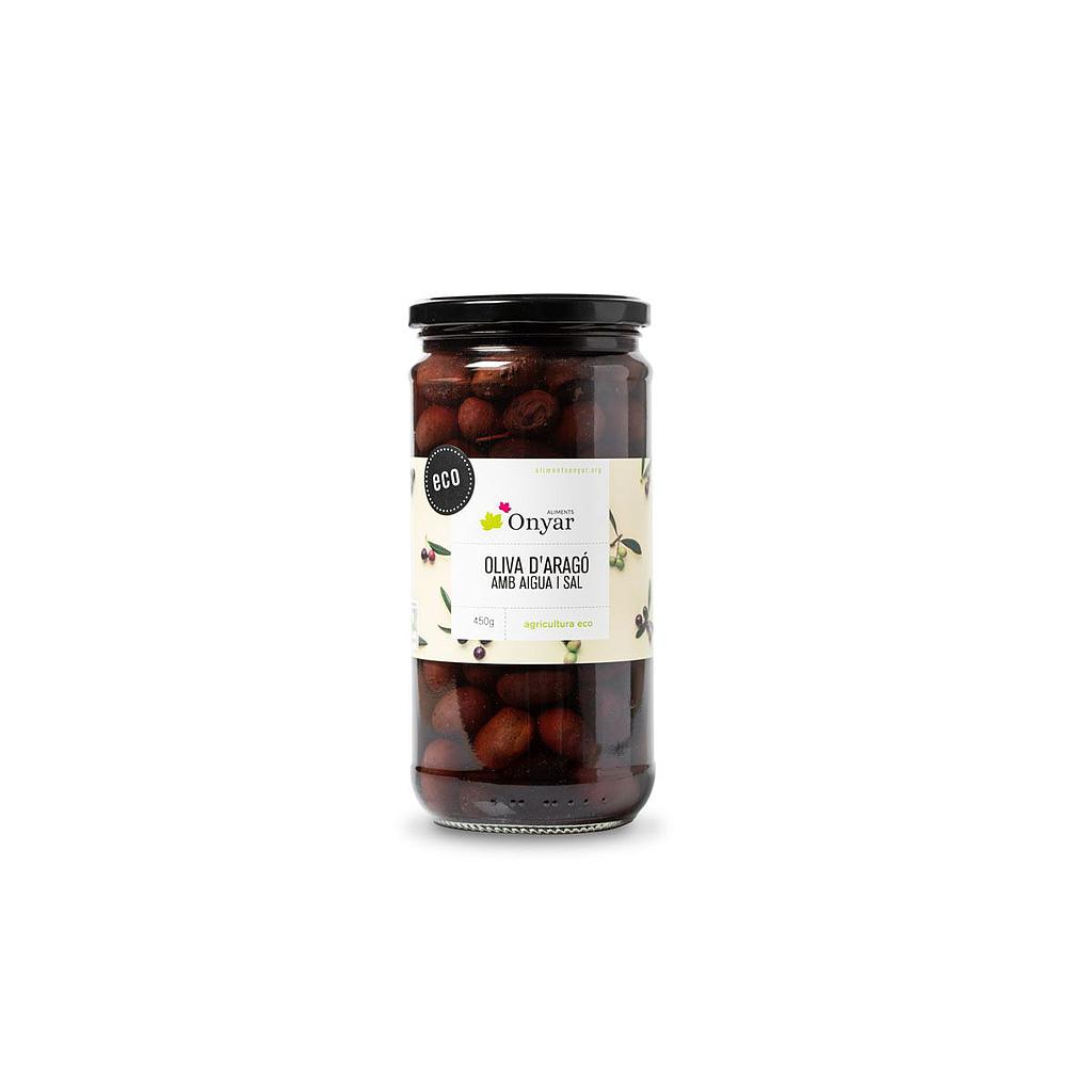 Oliva d'Aragó aigua i sal 450g, Onyar