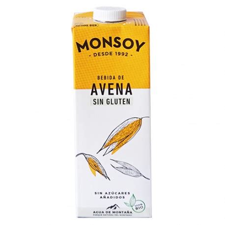 Beguda de civada s/gluten 1l, Monsoy