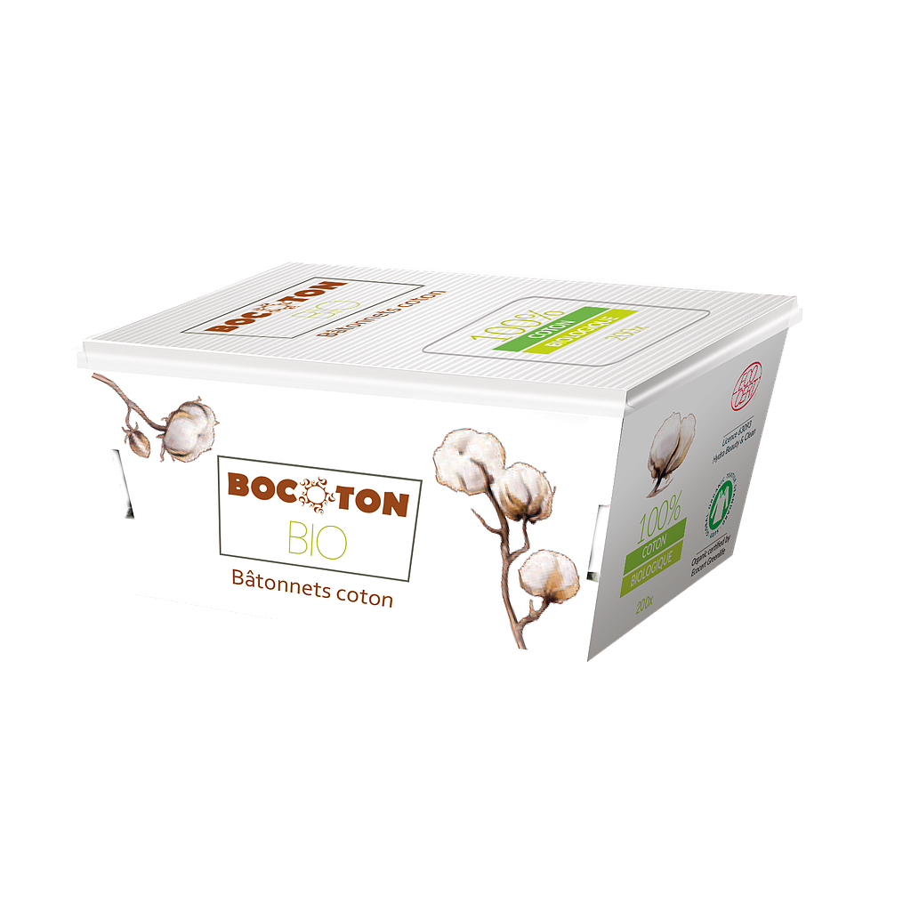Bastonets orelles cotó bio 200u. Bocoton