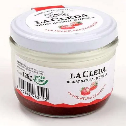 Iogurt ovella melmelada i maduixa, 125g. La Cleda