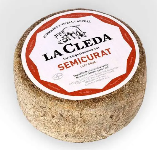 Formatge ovella semicurat, 350g. La Cleda