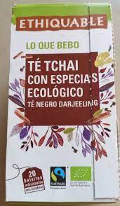 Te Negre Tchai espècies 36g darjeeling, Ethiquable