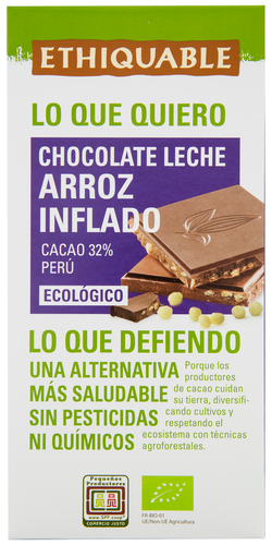 Xocolata arros inflat i llet 100g, EthiQuable