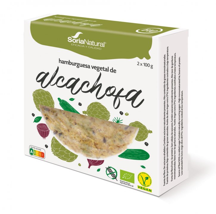 Hamburguesa carxofa, 2x100g. Soria Natural