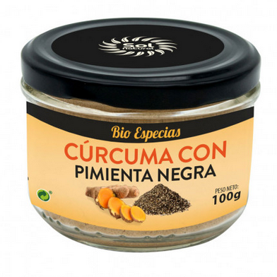 Cúrcuma i pebre negre 100g, Sol Natural