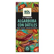 Tableta de garrofa amb dàtils BIO 70g Sol Natural