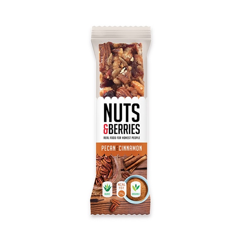 Barreta de pacana i canyella 30g, Nuts&amp;Berries