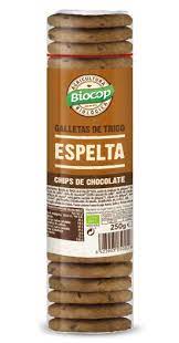 Galetes d'espelta amb xips xocolata 250g, Biocop