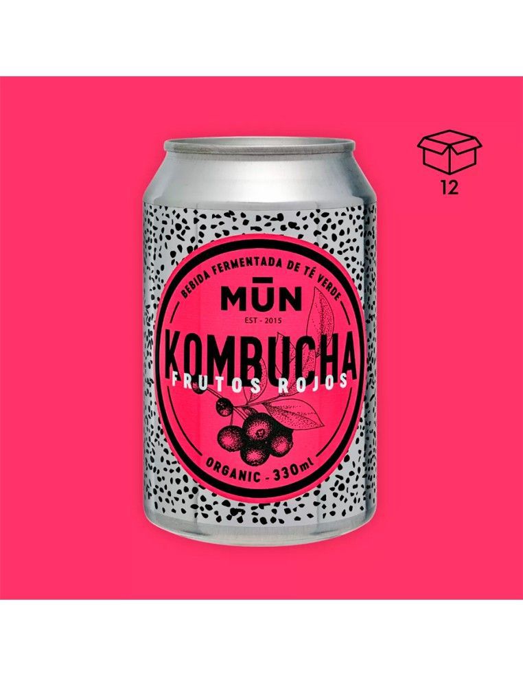 Kombutxa Fruits vermells llauna 330ml, Mun