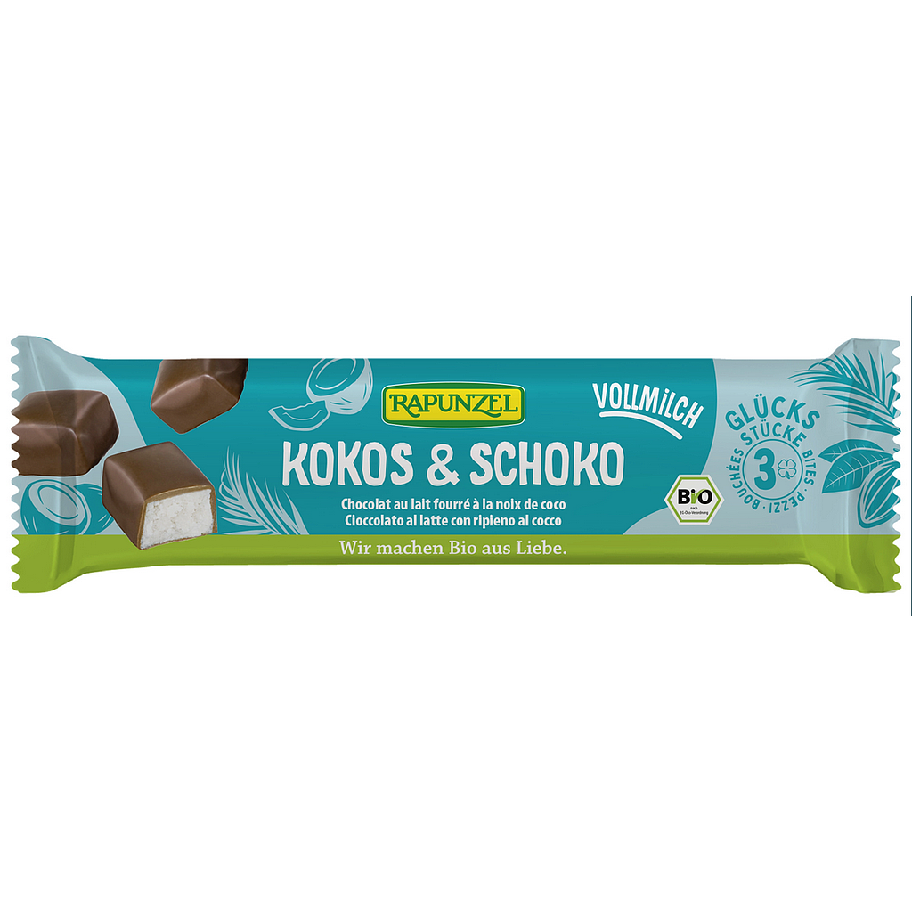 Barreta coco i xocolata 50g Rapunzel