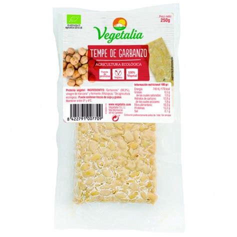 Tempe de cigrons, 250g. Vegetalia