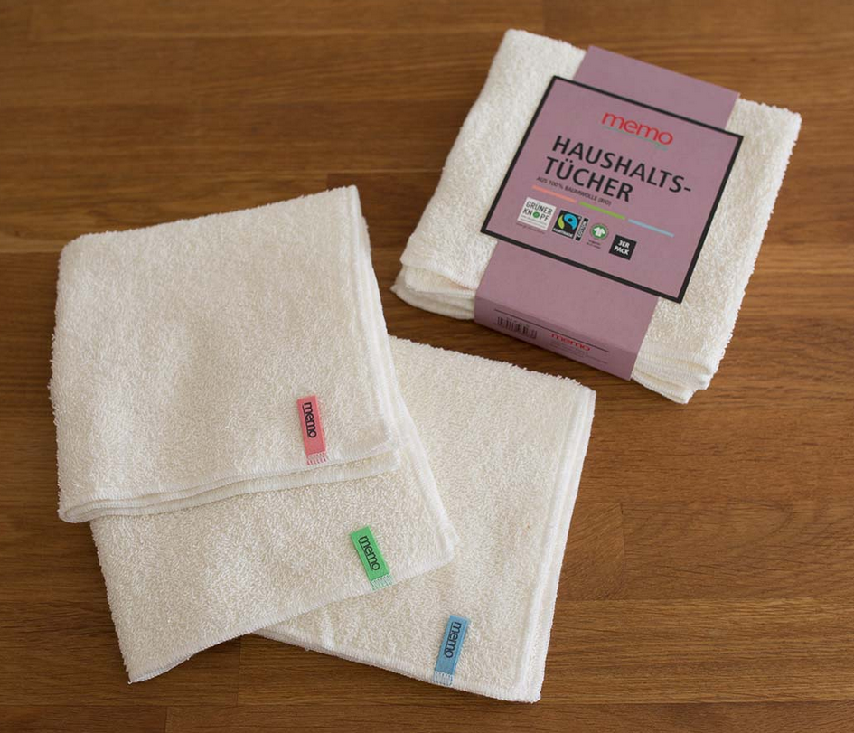 Draps de cotó BIO neteja, 3u. Ecoreciclat