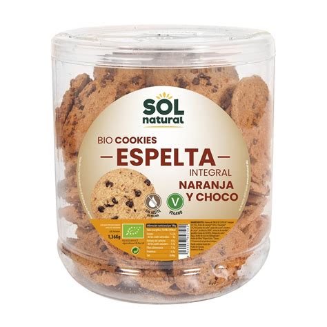 Cookies d'espelta taronja i xocolata Sol Natural