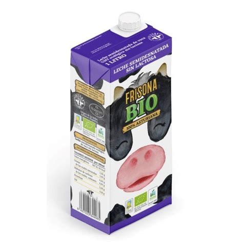 Llet de vaca semi sense lactosa 1l, FrisonaBio