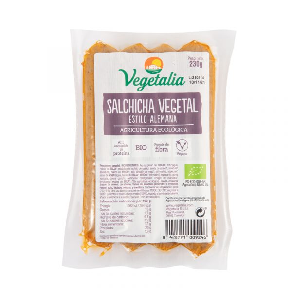 Salsitxa alemana vegana 230g, Vegetalia