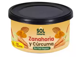 Paté pastanaga i cúrcuma, 125g, Sol Natural
