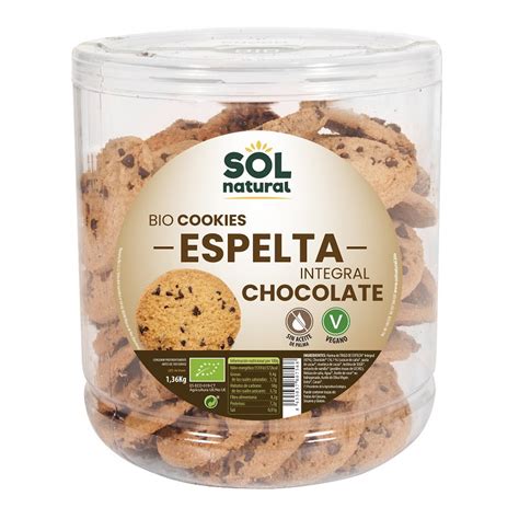 Cookies d'espelta xocolata, Sol Natural