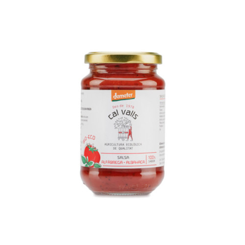 Salsa tomata amb alfàbrega 350g, Cal Valls