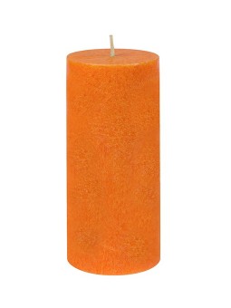 Espelma vegetal pilar taronja, 1u. La Rueda Natural