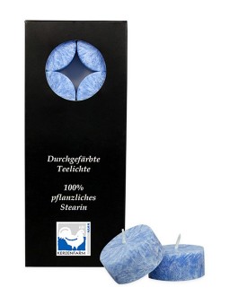 Espelma de cera vegetal blava 10u, LRN