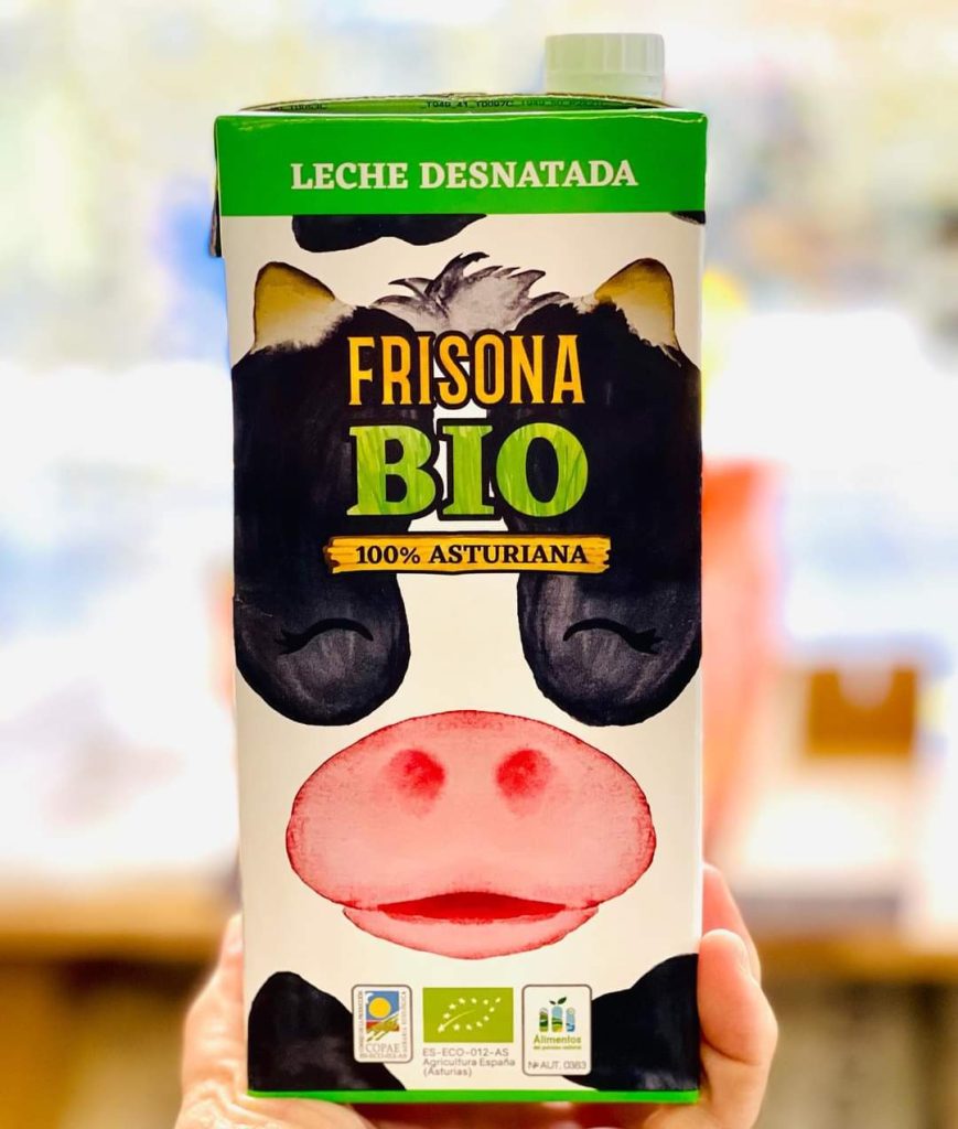 Llet de vaca desnatada 1l, FrisonaBio