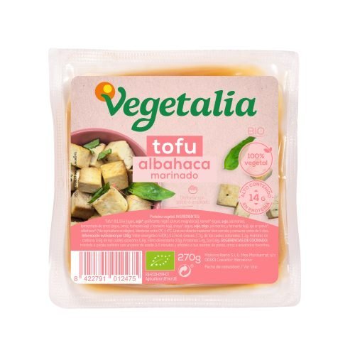 Tofu marinat alfàbrega, 250g. Vegetalia
