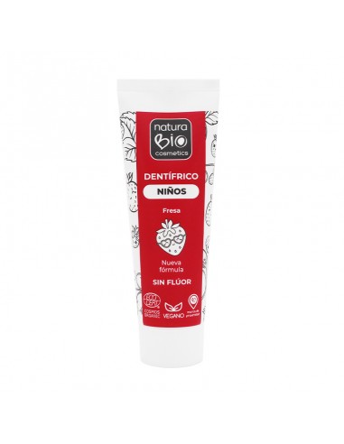 Pasta de dents maduixa nens, 75ml. Naturabio