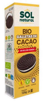 Galetes cacau amb farcit cremós 125g Sol Natural