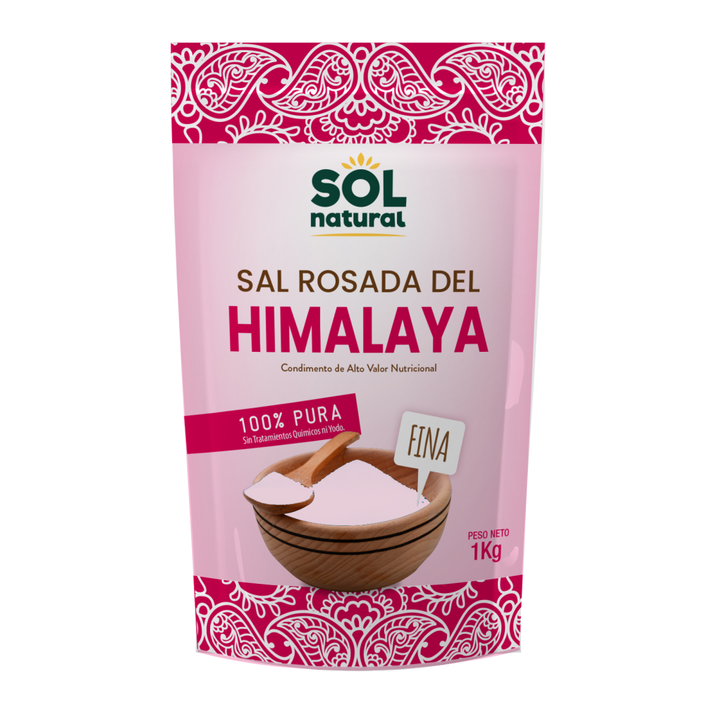 Sal rosa Himalaia fina 1kg, Sol Natural