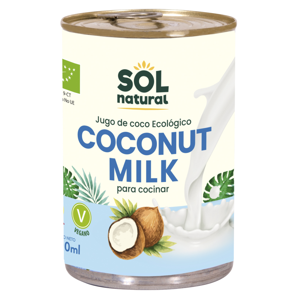 Llet de coco, 400 ml. Sol Natural