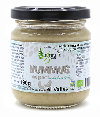 Hummus de mongetes del ganxet 200g, Agraria del Vallès