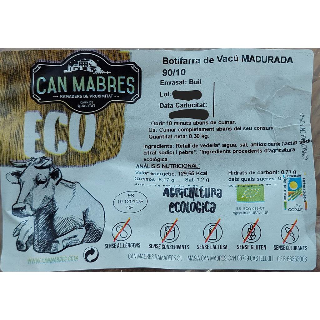 Botifarra de vedella MADURADA 300g 90/10, Can Mabres
