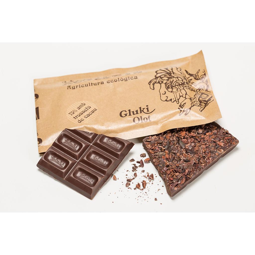 Xocolata Negra 75% - trossets cacau 100g, Gluki
