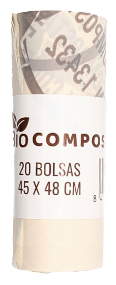 Bosses escombraries 100% compostables 10l, 20u 45x48cm, Ecoreciclat